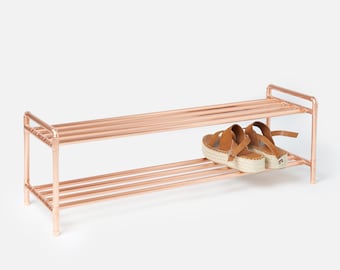 Copper Pipe Two Tier Shoe Rack