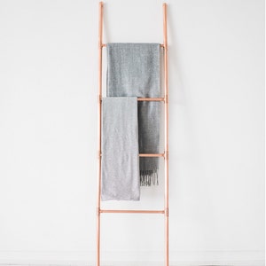 Copper Pipe Ladder for Blankets, Towels, Retail Display