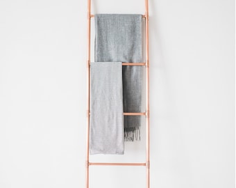 Copper Pipe Ladder for Blankets, Towels, Retail Display