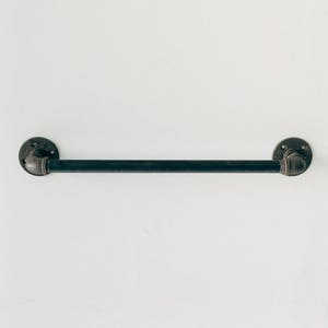 Black Iron Pole Rail / Display Rack / Coat Rack / Kitchen Utensil Storage image 3