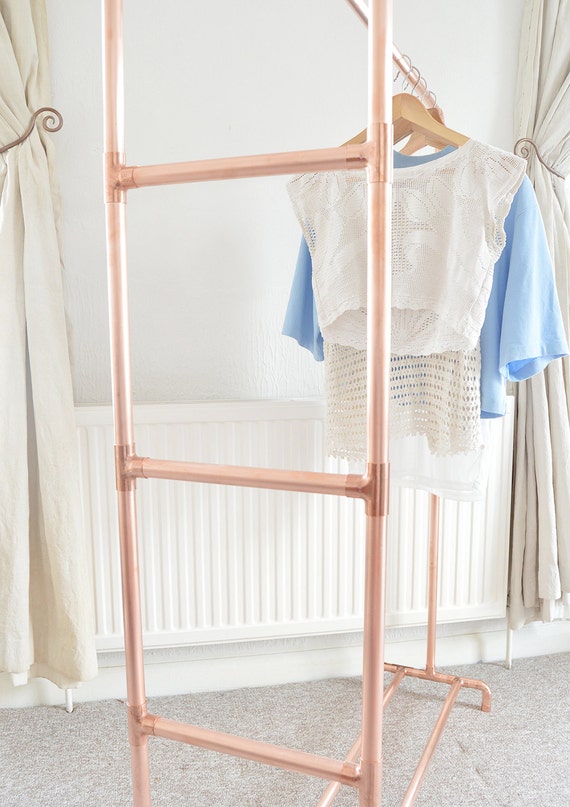 Copper Pipe Clothing Rail Garment Rack Clothes Storage With