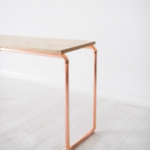 Copper and Birch Display Bench / Table image 2