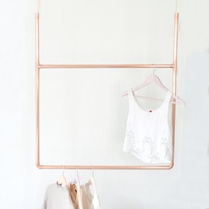 Copper Pipe Ceiling Hanging Clothing Rail Display / Clothes Storage / Shop Display