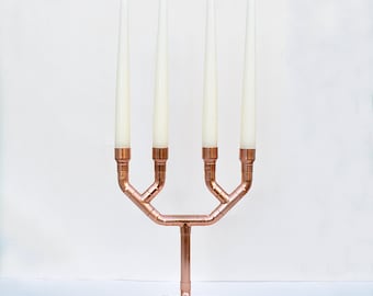 Copper Pipe Grand Candle Holder - Perfect For Wedding Centerpieces