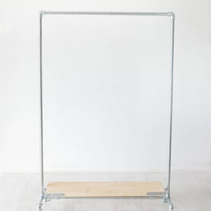 Galvanised Steel Industrial Clothing Rail / Garment Rack / Clothes Storage With Shelf image 2