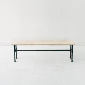 Black Iron and Birch Plywood Bench / Display Table image 4