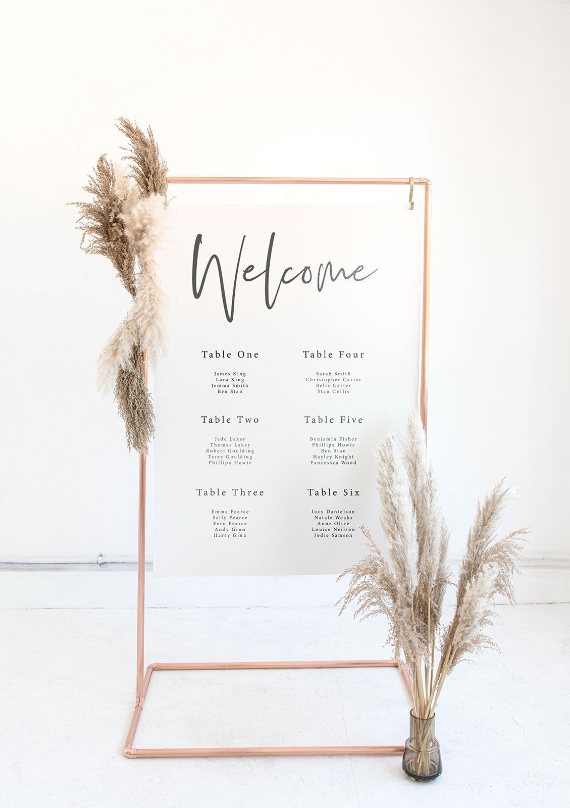 Copper Wedding Sign Stands and Easels reception Welcome Sign