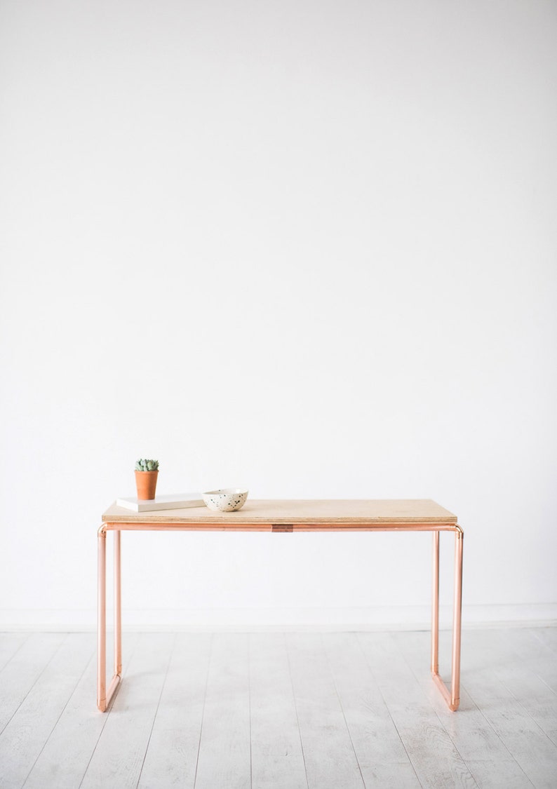 Copper and Birch Display Bench / Table image 1