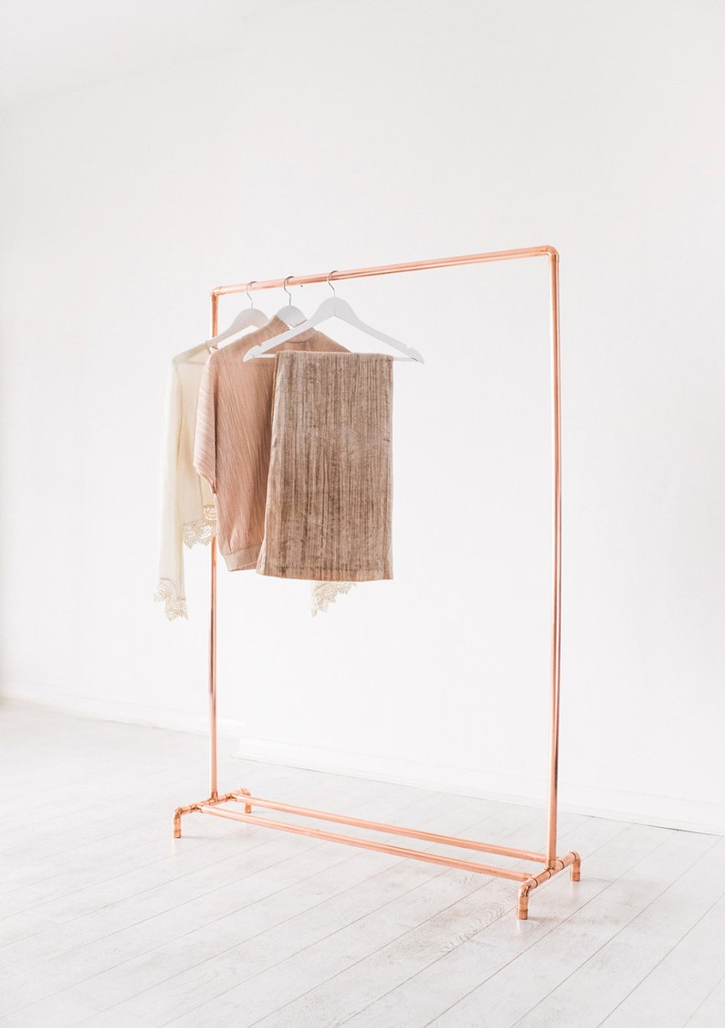 Copper Pipe Clothing Rail Garment Rack Clothes Storage
