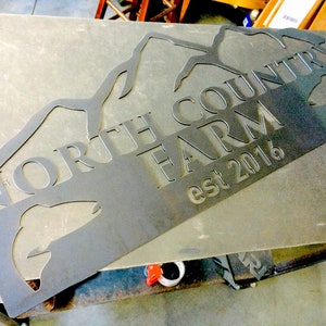 Custom Metal Sign | Last Name | Trout | Fish | Fishing | Mountains | Established Year | Personalized | Wedding Gift | Christmas | #1002
