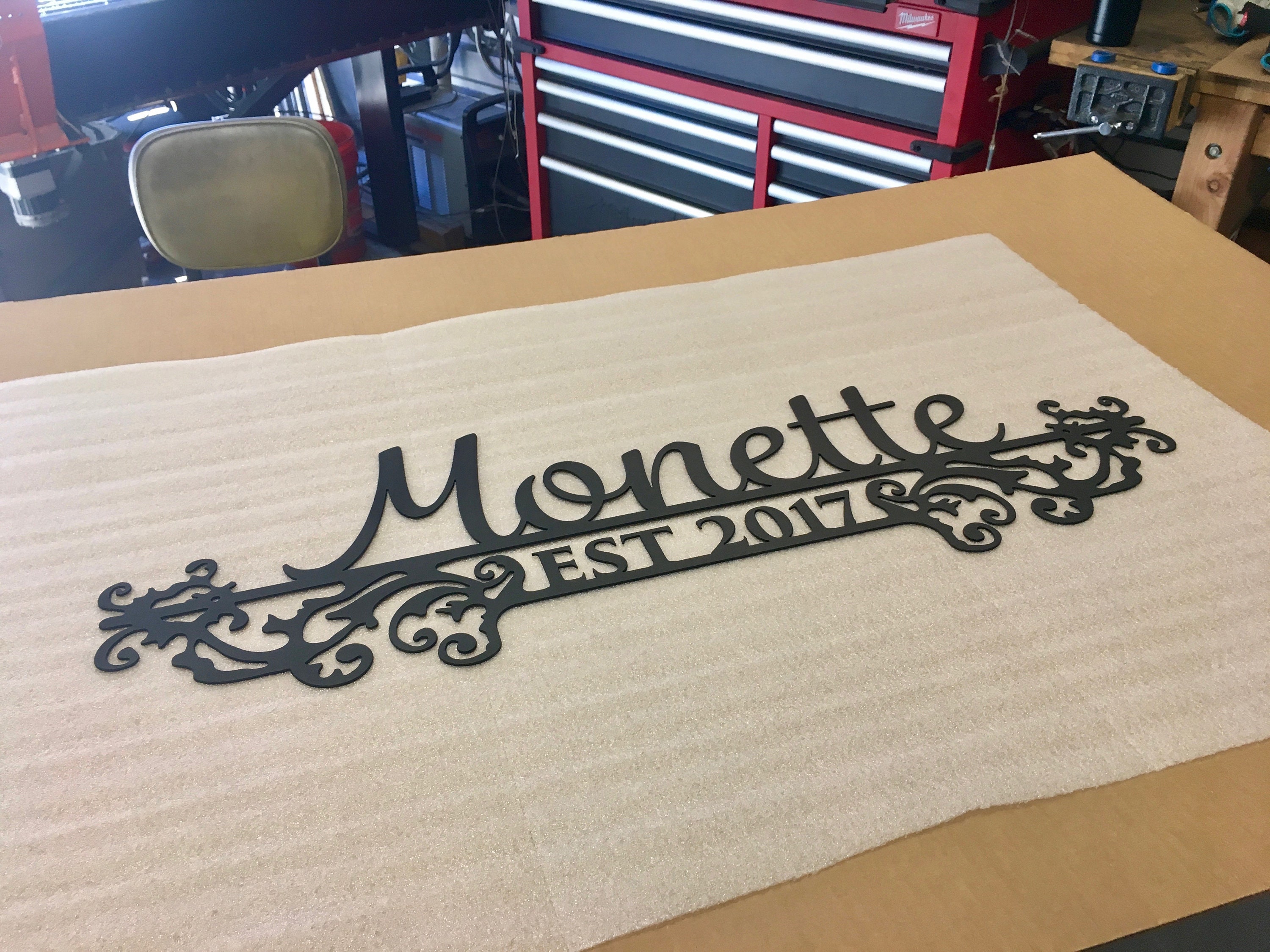 Custom Metal Sign - Last Name Wall Art | Established Year ...