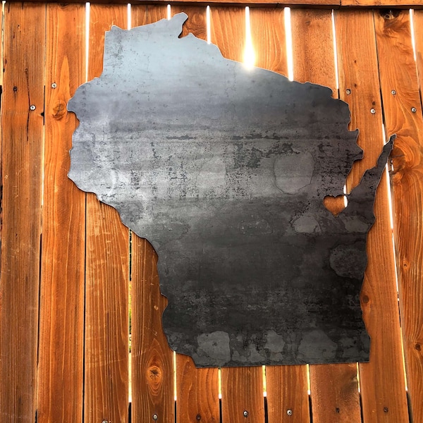 State of Wisconsin with icon | Custom Metal Sign | Metal Wall Art | Personalized Gift | Home Decor | #1115