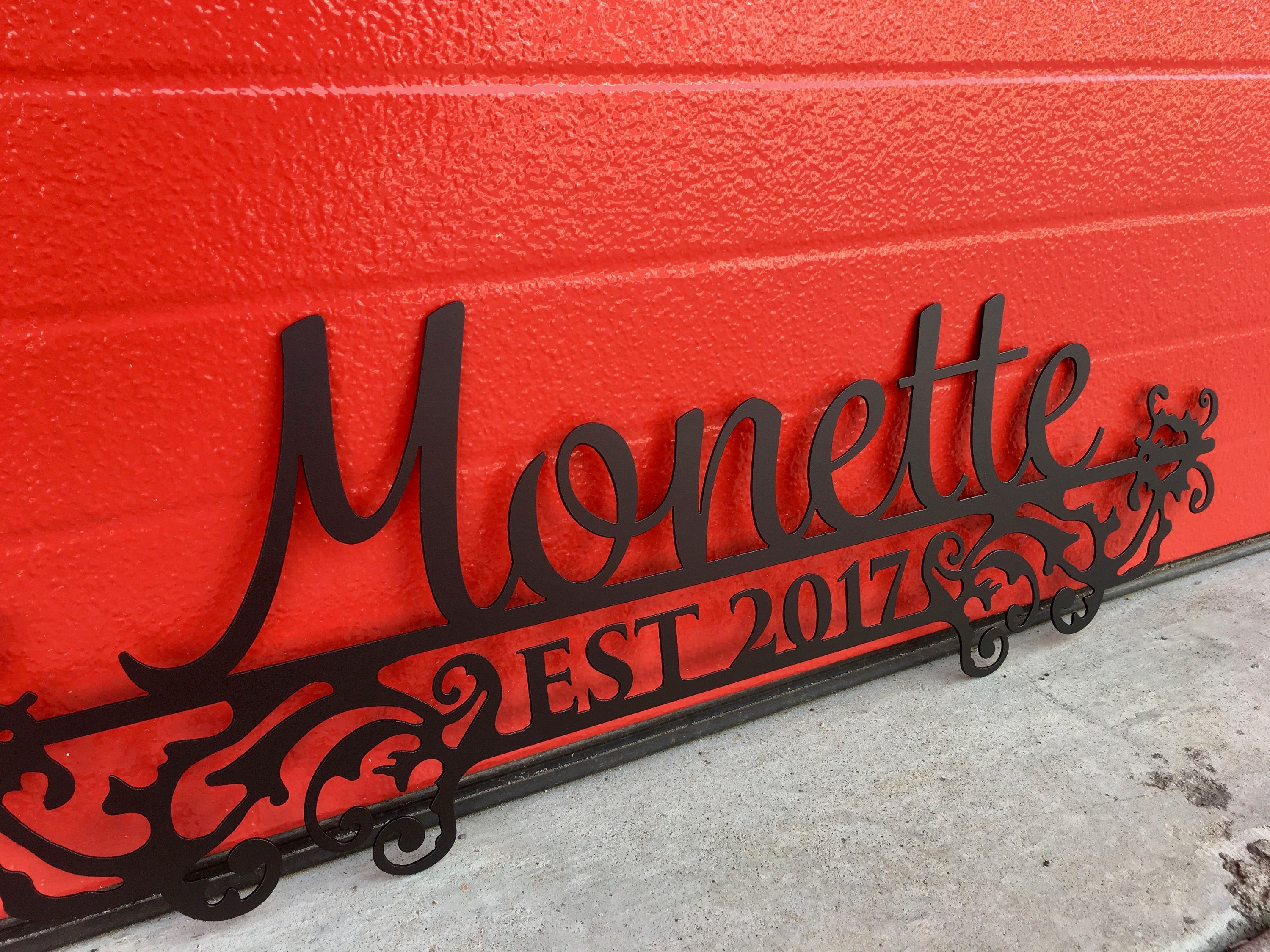 Custom Metal Sign - Last Name Wall Art | Established Year ...