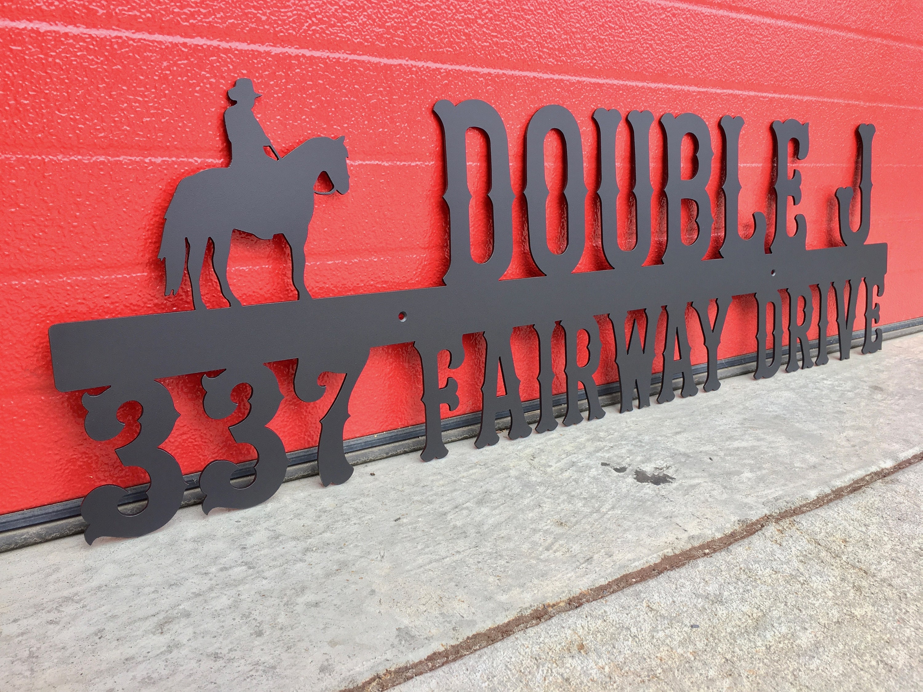 Estate Sign With Cowboy - Custom Metal Address Marker | Last Name ...