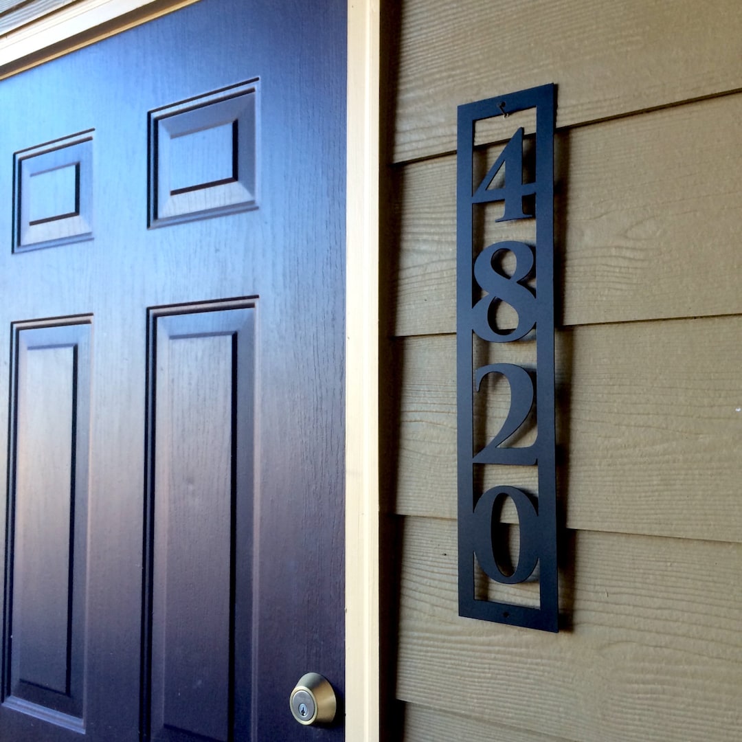Vertical House Numbers | Metal Address Sign | Custom Metal | Modern ...