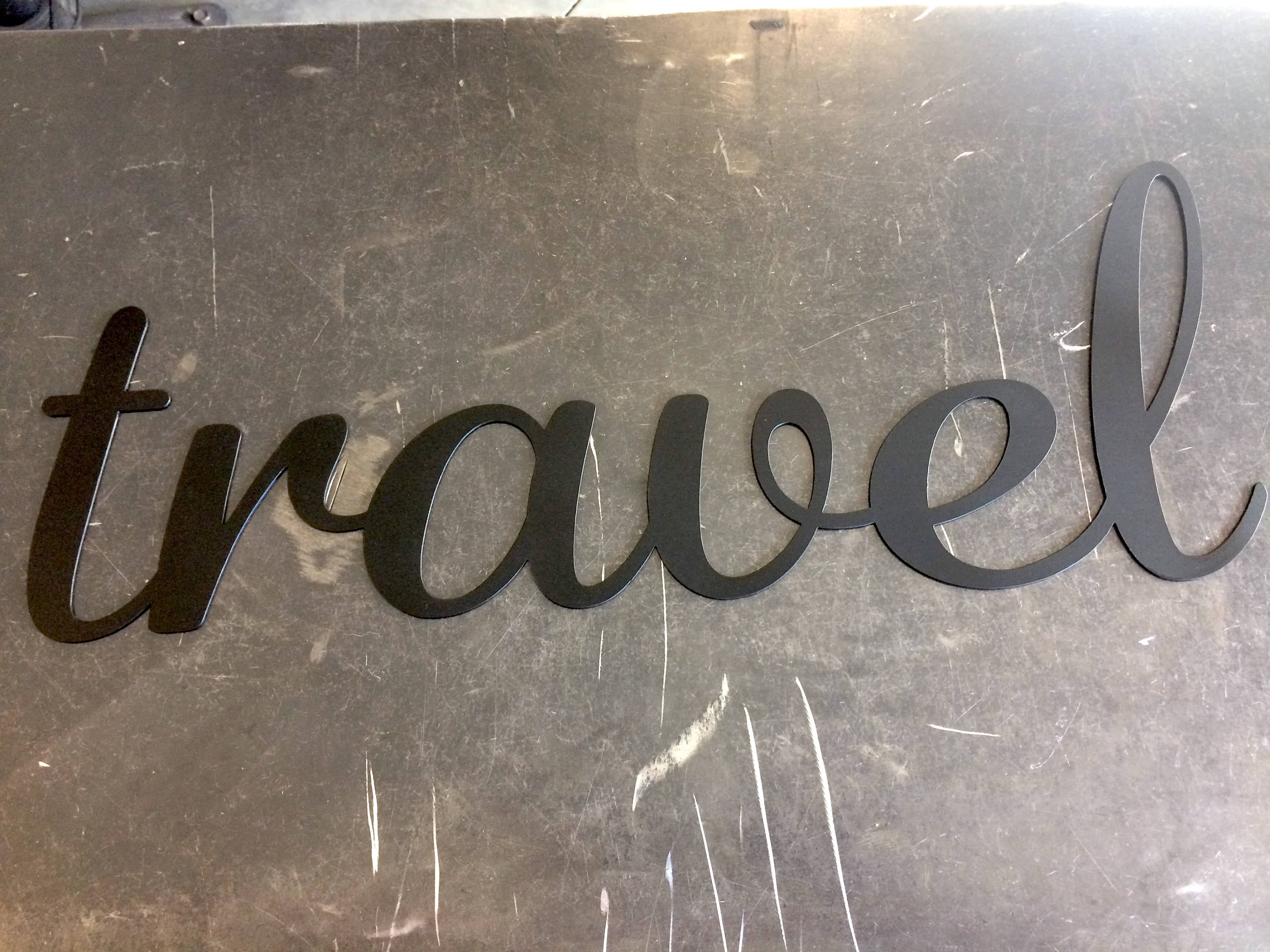 Travel- Metal Lettering | Steel Wall Art | Cursive Text | Personalized ...