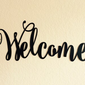 Welcome Metal Lettering Metal Wall Art Cursive Text - Etsy