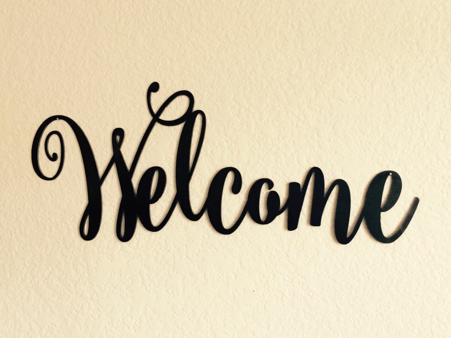 Welcome Metal Lettering Metal Wall Art Cursive Text - Etsy