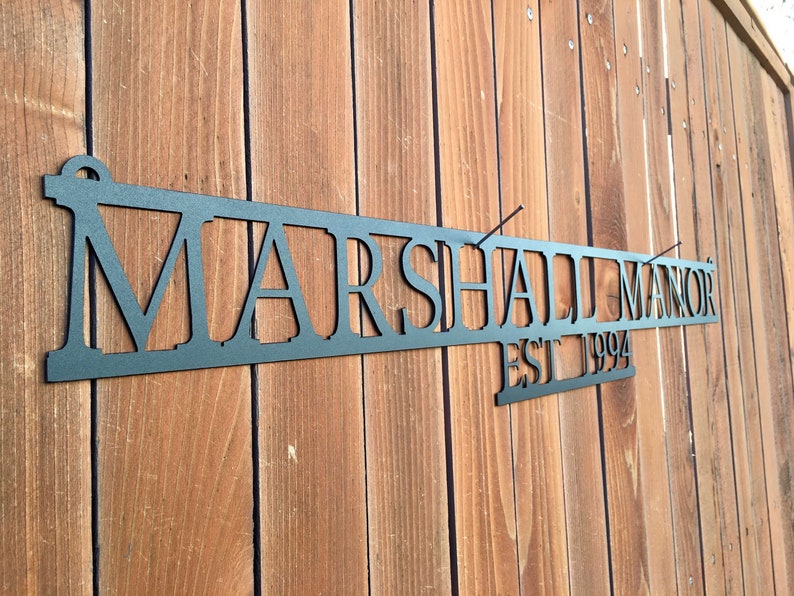 Custom Metal Name Sign Metal Wall Art Personalized Last Etsy