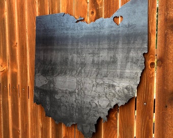State of Ohio with icon | Custom Metal Sign | Metal Wall Art | Personalized Christmas Gift | Home Decor | #1111