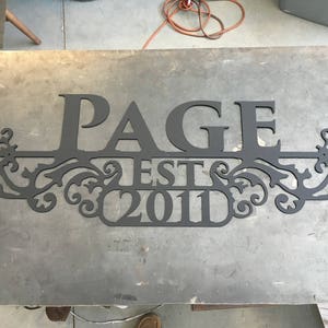 30 Custom Metal Sign Last Name Wall Art Wedding Gift Christmas Gift Decor Established Year 1330s image 2