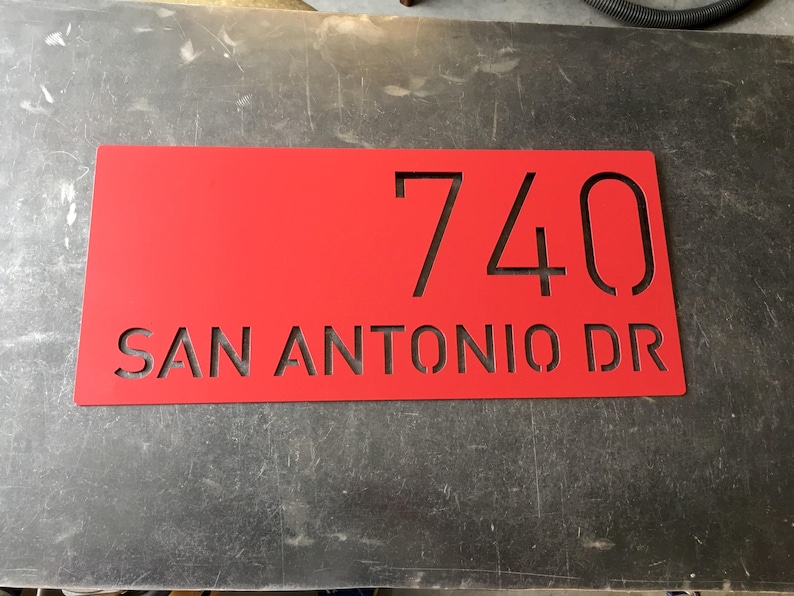 Custom Metal Sign - Address Number | Marker | Simple House Number ...