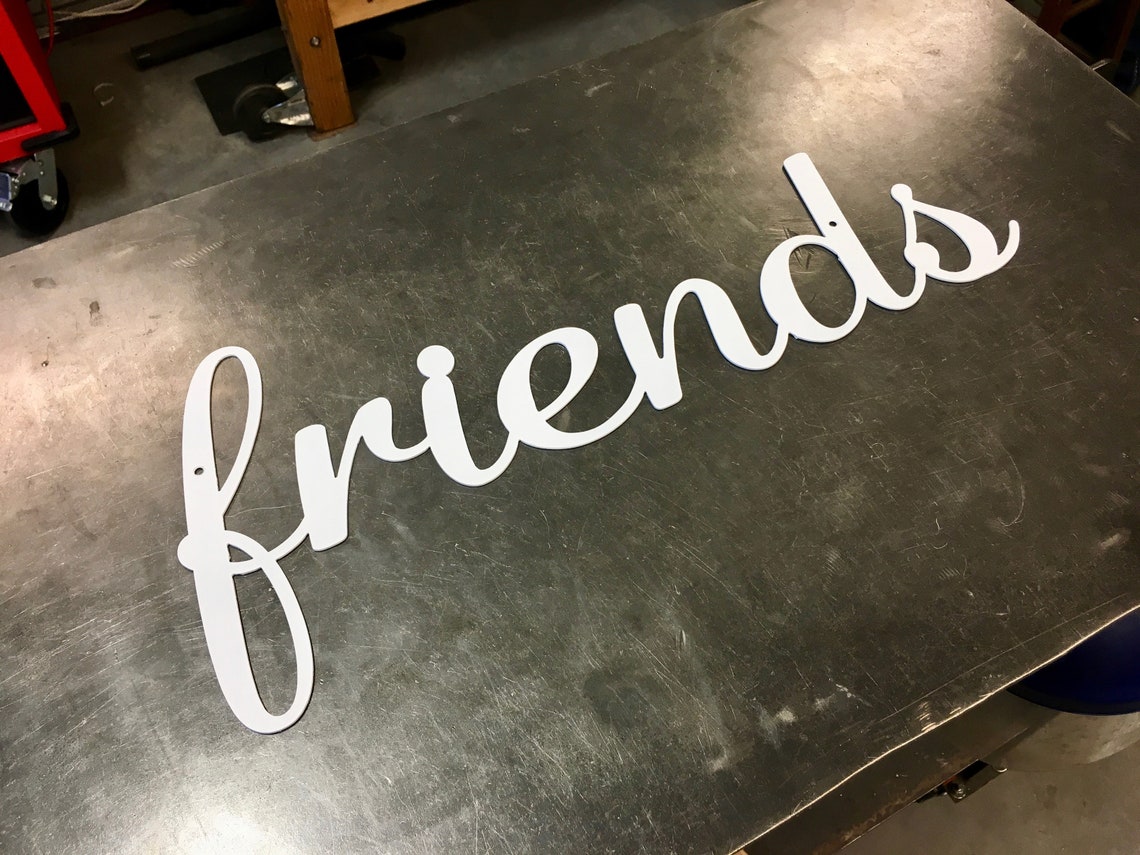 Friends - Metal Lettering | Steel Wall Art | Cursive Text ...