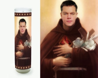 Matt Damon Prayer Candle - Matt Damon Candle - Great gift - Matt Damon Religious Style Candle - Fan Art
