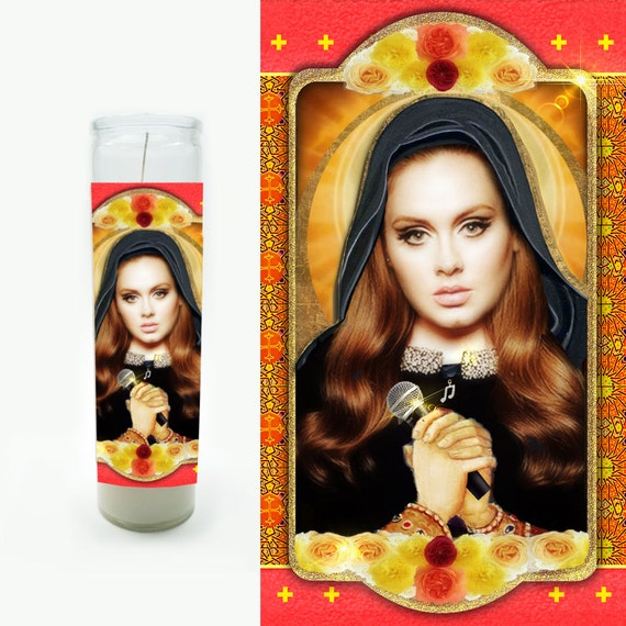 Adele Prayer Candle Adele Saint Candle Adele Fan Art Etsy