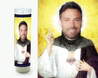 Ben Affleck Prayer Candle -  Ben Affleck Saint Candle - Fan Art