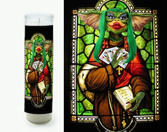 Gremlin Candle - Prayer Candle - Saint Candle - Gremlins Fan Art - Gremlin Gift