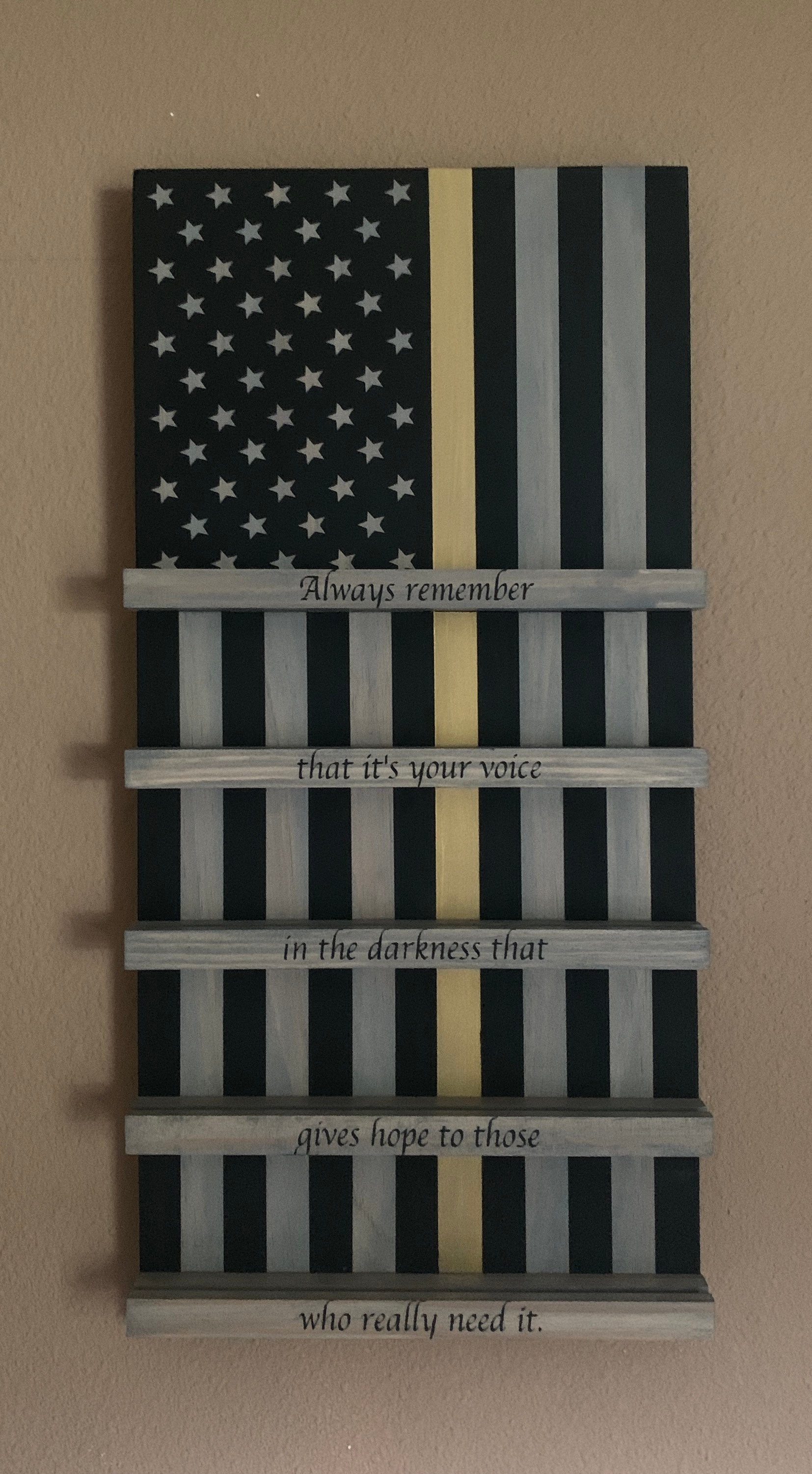 Dispatchers American Flag Wall Mounted Challenge Coin Rack Dispatchers Gold Line Military Coin Holder Display B W Gold