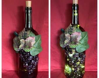Vintage Ball One Gallon Wine Bottle Novelty Grape Cluster String Lights Wine decor Winery decor Double loop Ball Wine Bottle Grapes