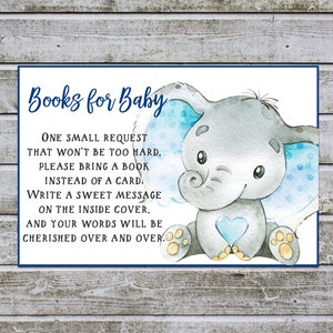 Apportez un livre au lieu d'une carte | Demande de livre imprimable garçon Baby Shower Invitation Insert (w1сt) Téléchargement instantané