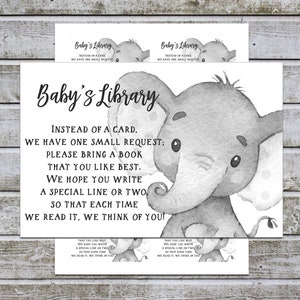 Baby Shower Apportez un livre au lieu d'une carte | Livre demande bébé bibliothèque imprimable Baby Shower Invitation insérer carte (w10t2) téléchargement immédiat