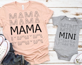 Mama SVG, Mama and Mini Svg, Mommy and Me Svg, Mama&#39;s Girl | Instant Download svg eps dxf png jpeg cut file | AQ60