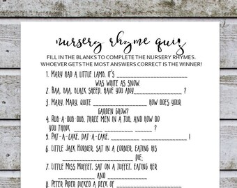 Nursery Rhyme Game Etsy