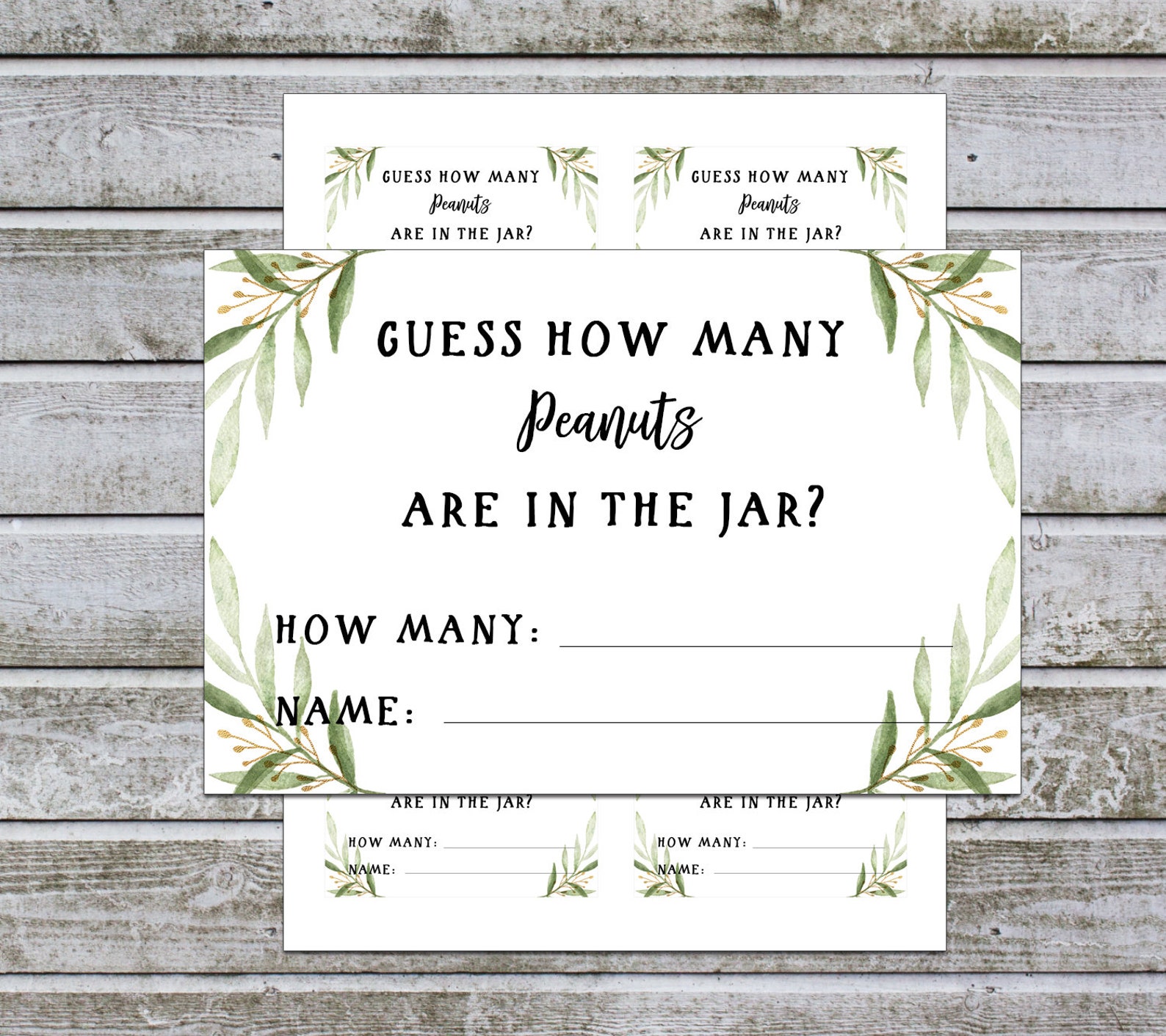 Guess How Many Peanuts Are In The Jar Baby Shower Game Etsy