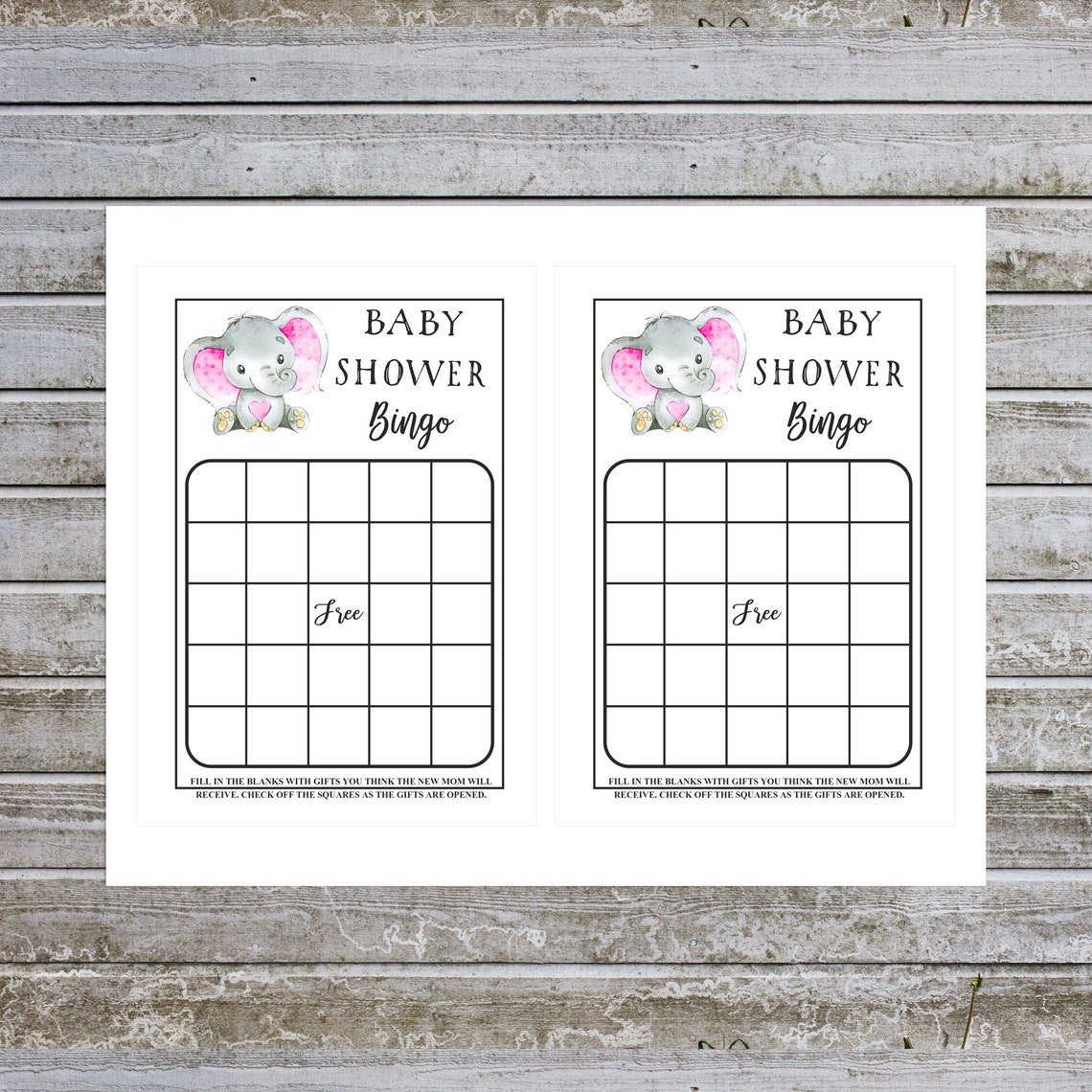 Bingo Baby Shower Game Girl Baby Shower Bingo Game Printable | Etsy