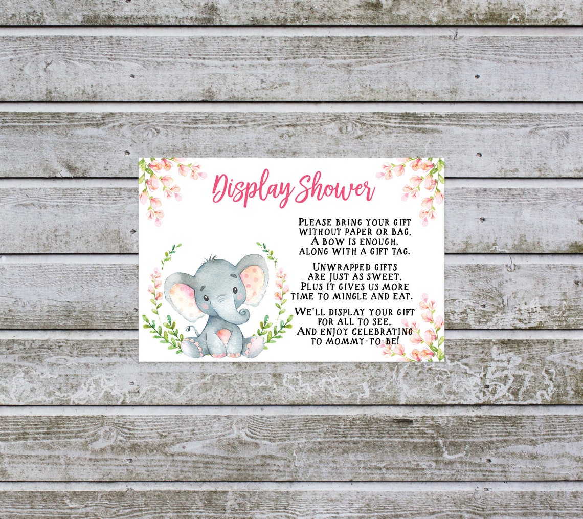 Display Shower Baby Shower Insert Unwrapped Gift Request Etsy