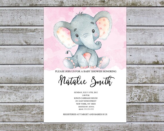 etsy baby shower invitations elephant