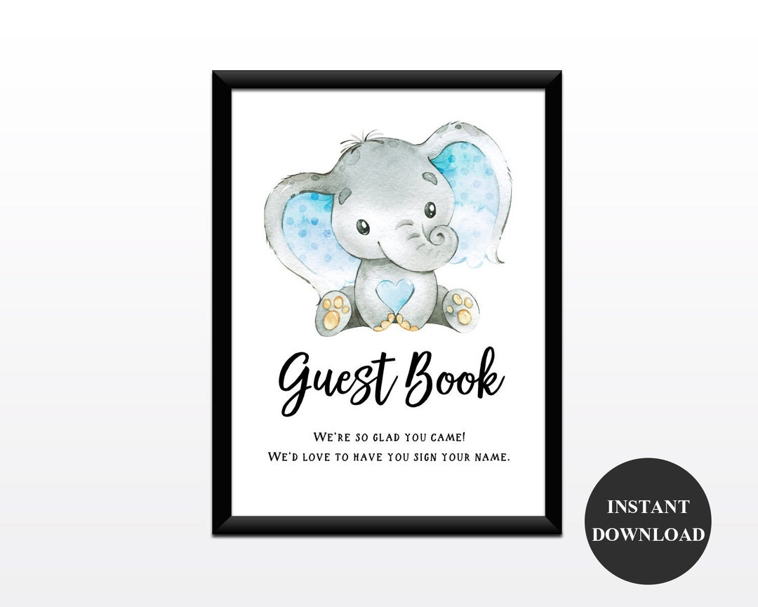 Guest Book Sign Baby Shower Printable, Sign Printable , Boy Baby Shower ...