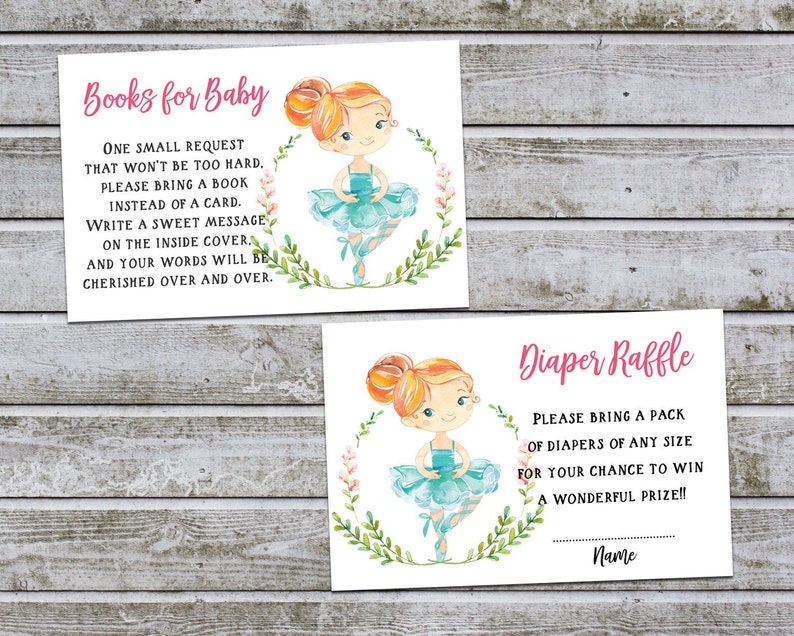 Girl Baby Shower Invitations Inserts Book Request Diaper Etsy Girl Baby Shower Invitations Inserts Book Request Diaper Etsy