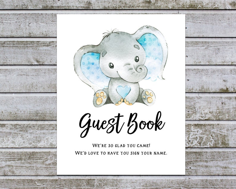 Guest Book Sign Baby Shower Printable Sign Printable Boy Etsy