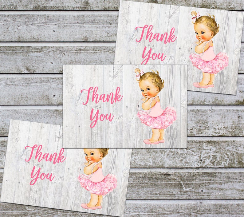 Thank You Cards Notes Baby Shower Printable Girl Baby Shower Etsy