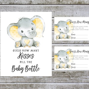 Raad eens hoeveel kussen in de pot baby shower game sign, olifant baby shower games, instant download (w1y2)