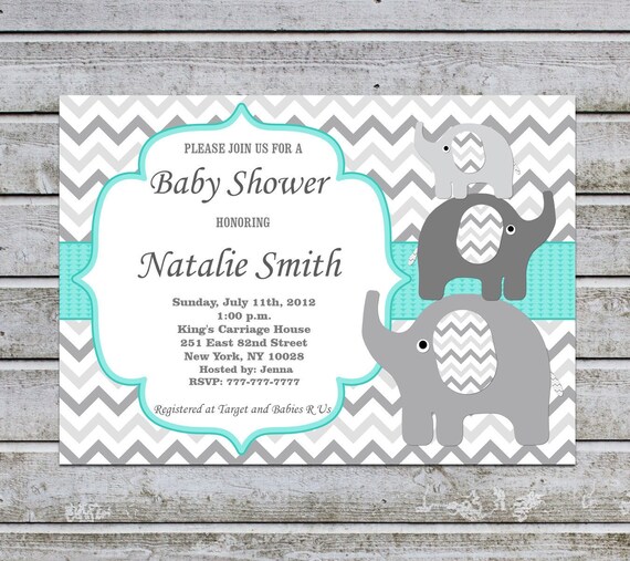 etsy baby shower invitations elephant