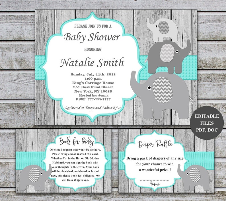 Baby Shower Invitation Book Request Diaper Raffle Ticket Etsy