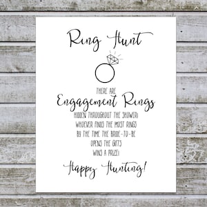 Ring Hunt Game, Ring Hunt Sign, Bridal Shower Game, Bridal Shower Activity Printable, Bride Game, Instant Download (aa14a-3)