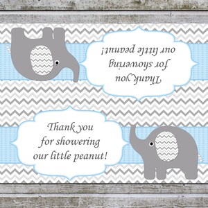 Treat Bag Toppers Candy Bag Toppers Favor Bags Toppers Printable Elephant Baby Shower (49d) - Little Peanut - Instant Download